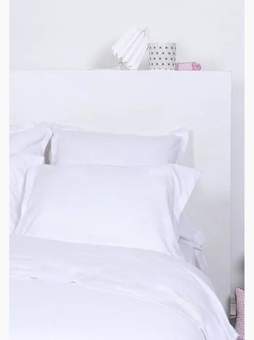 Taie d'oreiller - cote deco - uni - coton - blanc - 50x70 cm - Kiabi Taie d'oreiller - cote deco - uni - coton - blanc - 50x70 cm - Kiabi