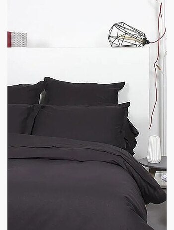 Taie d'oreiller - cote deco - uni - coton - blanc - 50x70 cm