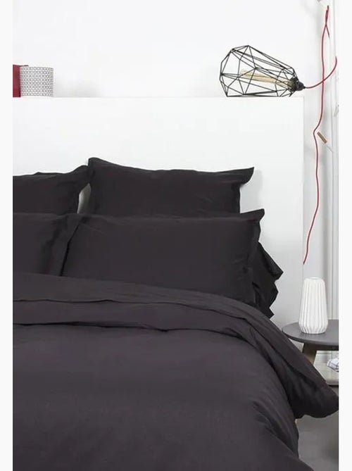Taie d'oreiller - cote deco - uni - coton - noir - 50x70 cm - finition volant 3 cm - Kiabi Taie d'oreiller - cote deco - uni - coton - noir - 50x70 cm - finition volant 3 cm - Kiabi