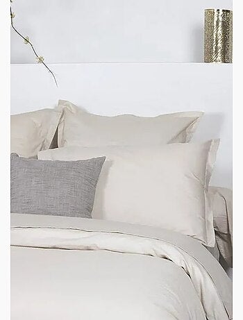 Taie d'oreiller - cote deco - uni - coton - blanc - 50x70 cm