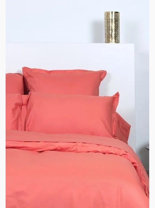 Taie d'oreiller - cote deco - uni coton - 63x63 cm - corail - 100% coton - Kiabi Taie d'oreiller - cote deco - uni coton - 63x63 cm - corail - 100% coton - Kiabi