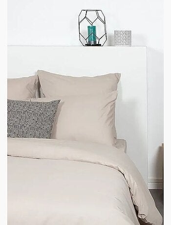 Taie d'oreiller unie polycoton 63x63 cm lin