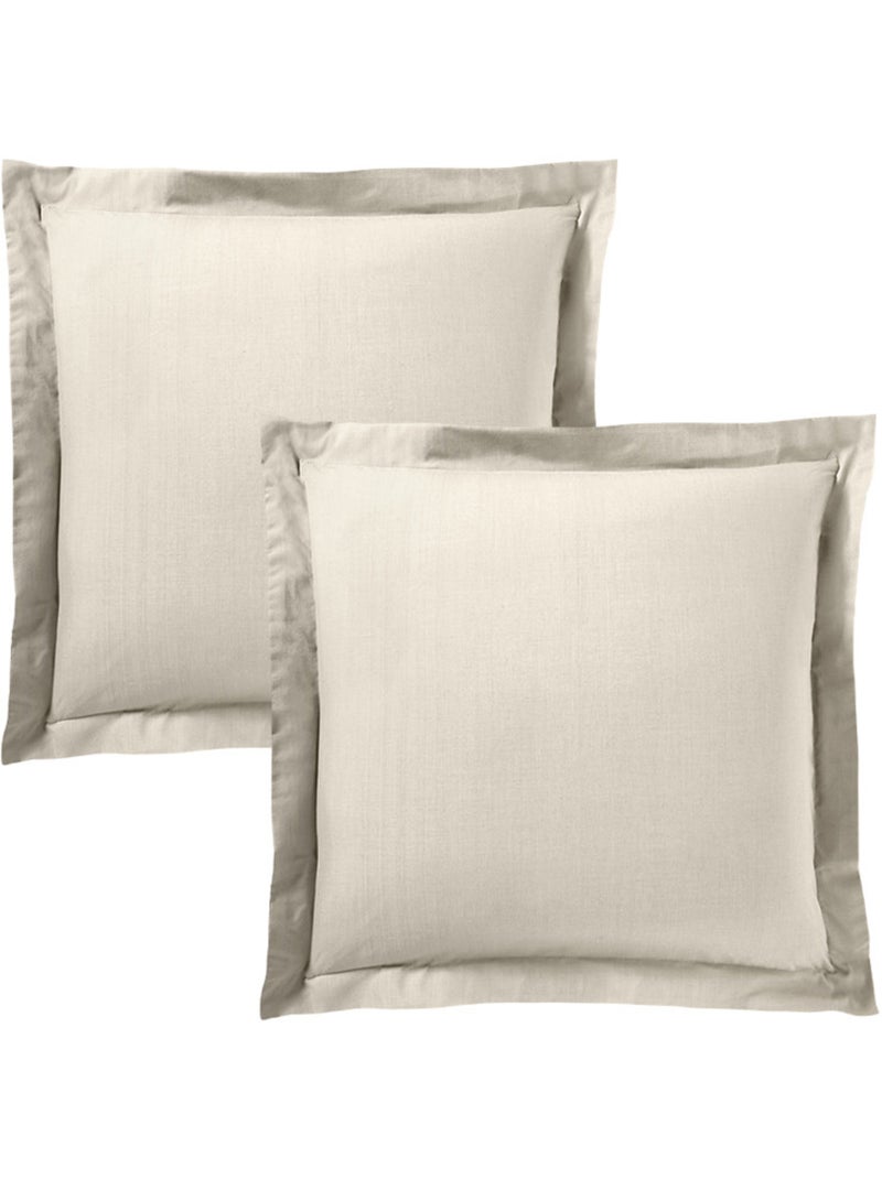 Taie d'oreiller - Coton Pur - 100 % Coton 57 Fils/cm² Beige sable - Kiabi