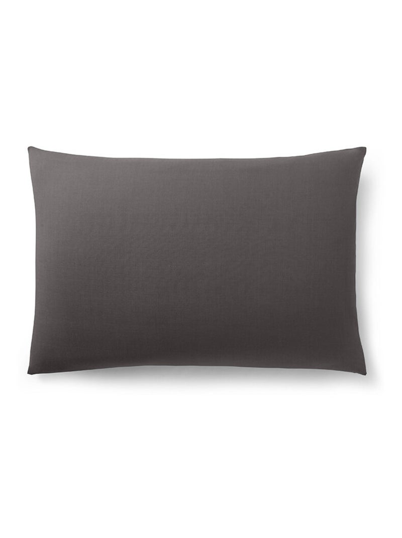 Taie d'oreiller - Coton Pur - 100 % Coton 57 Fils/cm² Gris foncé - Kiabi