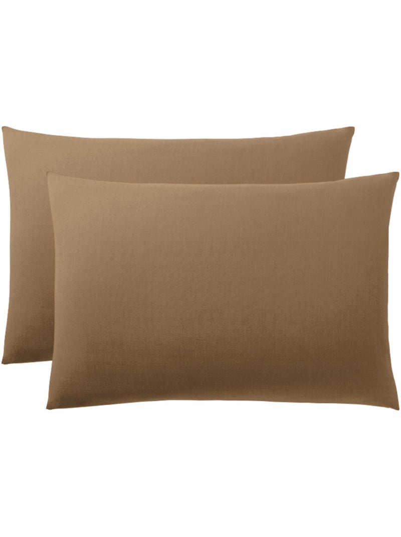 Taie d'oreiller - Coton Pur - 100 % Coton 57 Fils/cm² Gris taupe - Kiabi