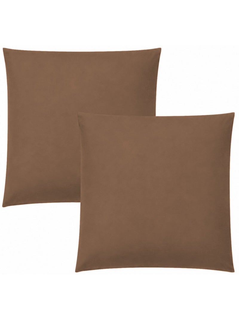 Taie d'oreiller - coton pur - 100 % coton 57 fils/cm² Gris taupe - Kiabi
