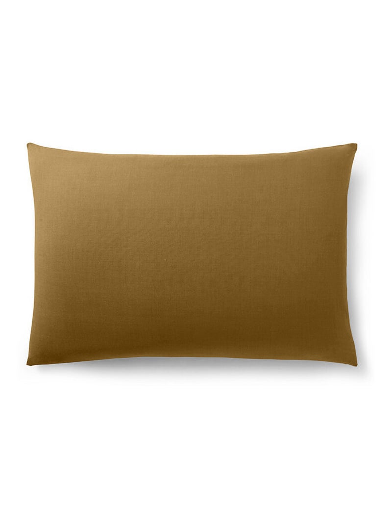 Taie d'oreiller - Coton Pur - 100 % Coton 57 Fils/cm² Marron caramel - Kiabi