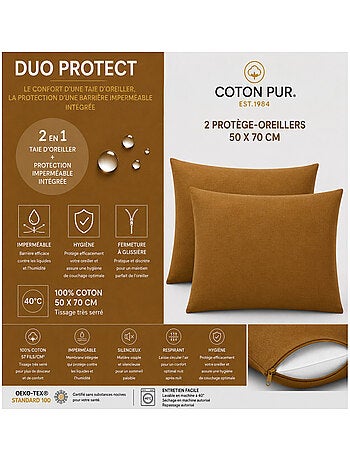 Taie d'oreiller - coton pur - 100 % coton 57 fils/cm²