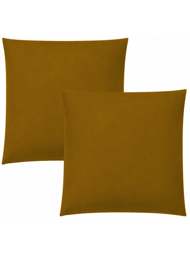 Taie d'oreiller - coton pur - 100 % coton 57 fils/cm² Marron caramel - Kiabi