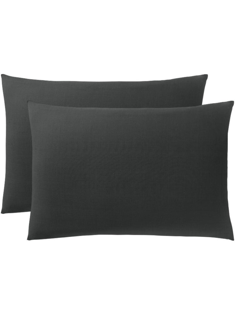 Taie d'oreiller - Coton Pur - 100 % Coton 57 Fils/cm² Marron foncé - Kiabi
