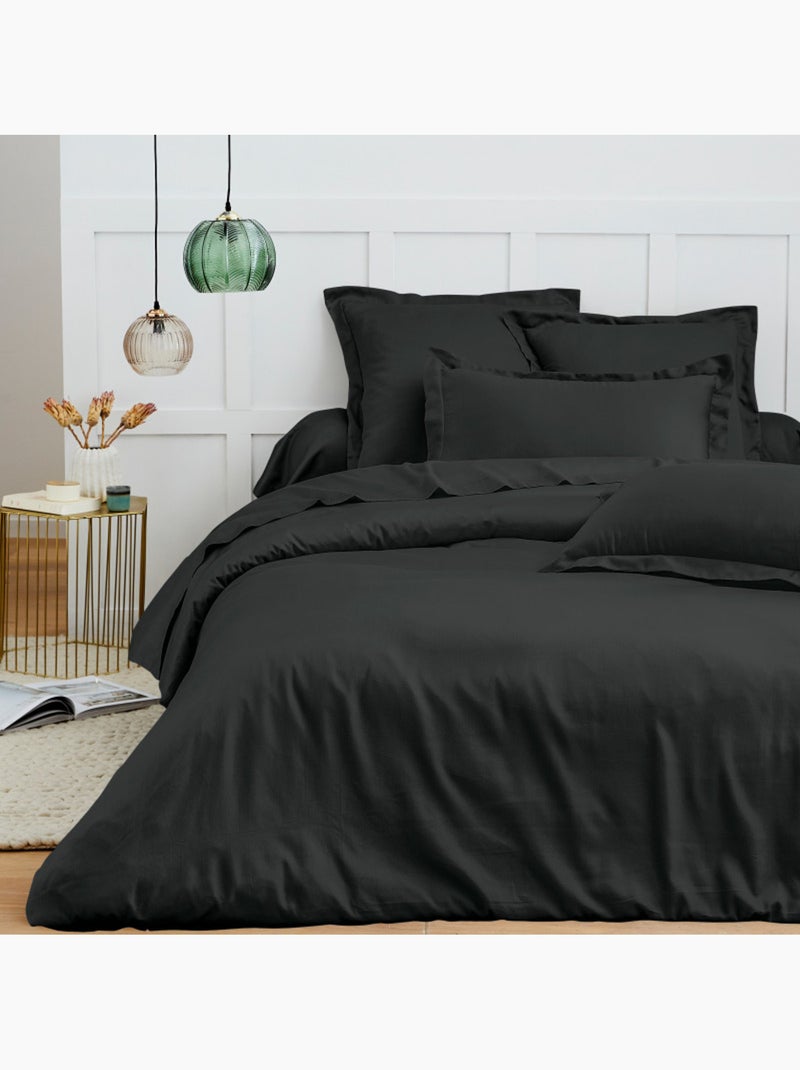 Taie d'oreiller - Coton Pur - 100 % Coton 57 Fils/cm² Marron foncé - Kiabi