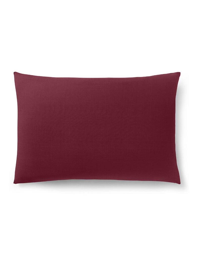 Taie d'oreiller - Coton Pur - 100 % Coton 57 Fils/cm² Rouge - Kiabi