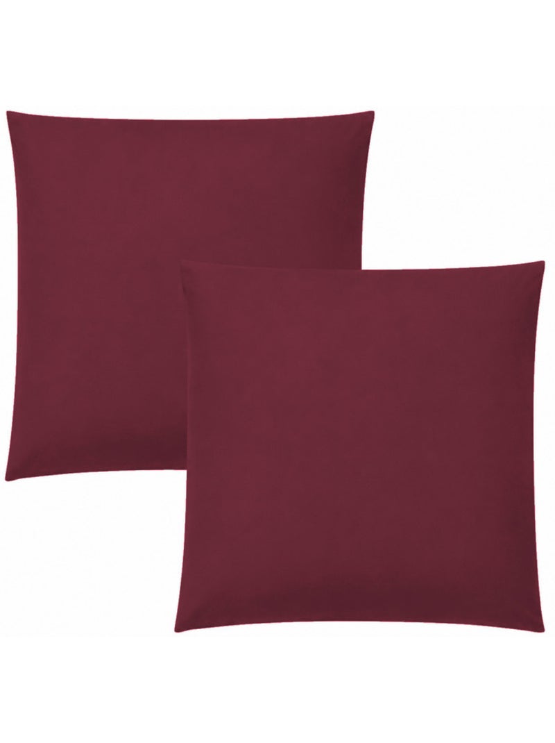 Taie d'oreiller - coton pur - 100 % coton 57 fils/cm² Rouge grenat - Kiabi