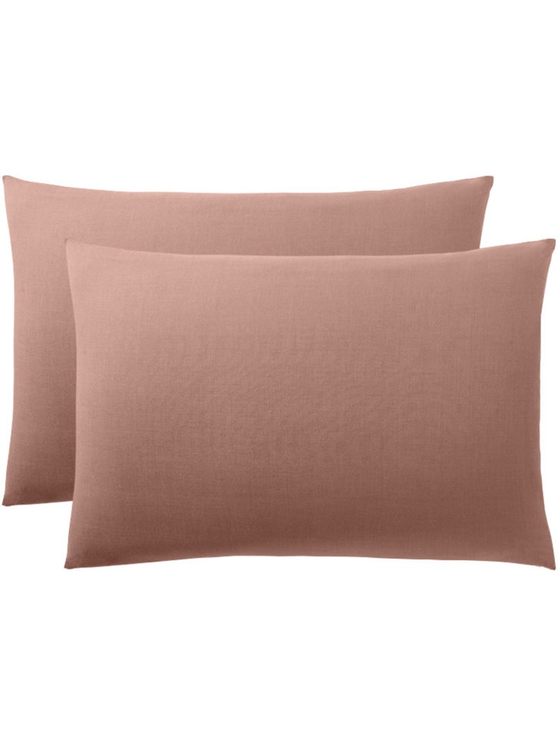 Taie d'oreiller - Coton Pur - 100 % Coton 57 Fils/cm² Vieux rose - Kiabi