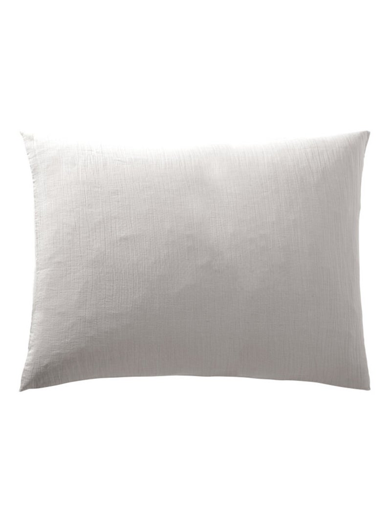 Taie d'oreiller - Coton Pur - 100% gaze de coton 125 gr/m² Gris perle - Kiabi