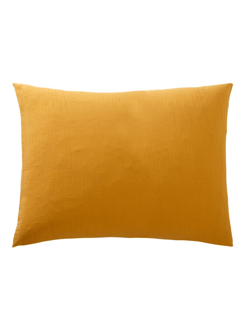 Taie d'oreiller - Coton Pur - 100% gaze de coton 125 gr/m² Orange clémentine - Kiabi