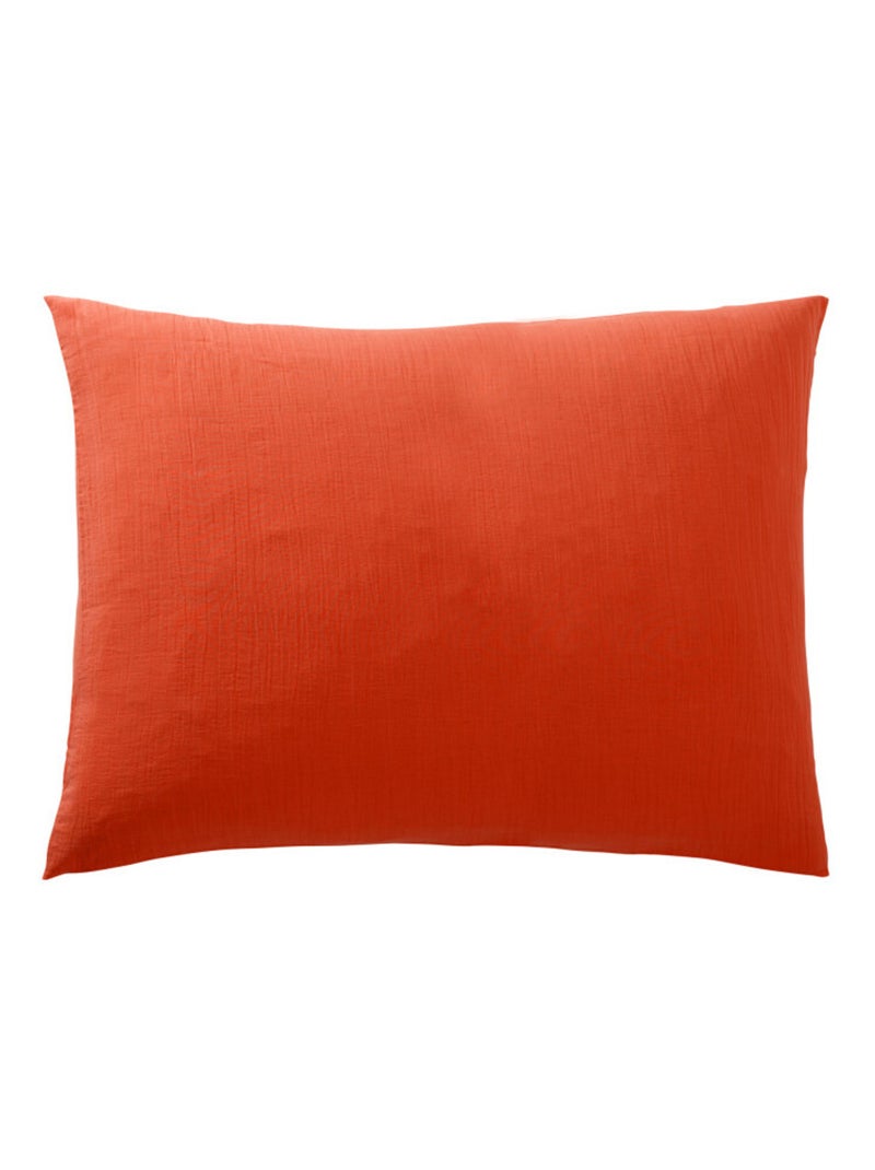 Taie d'oreiller - Coton Pur - 100% gaze de coton 125 gr/m² Terracotta - Kiabi