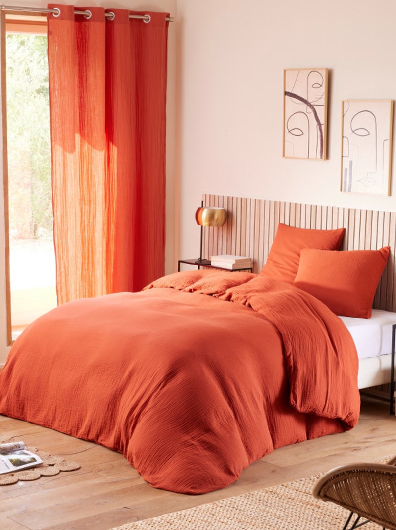 Taie d'oreiller - Coton Pur - 100% gaze de coton 125 gr/m² Terracotta - Kiabi