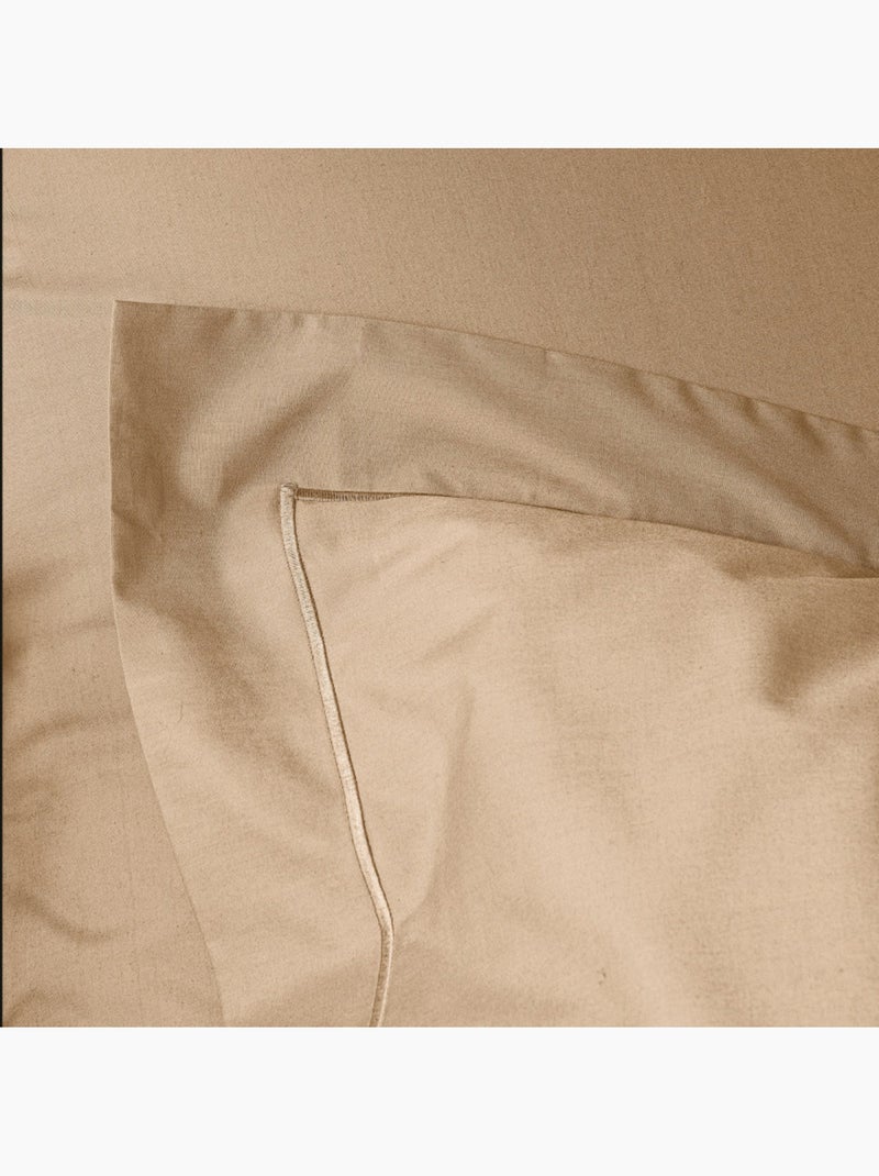 Taie d'oreiller - Coton Pur - 100% Percale de coton peigné Beige chiné - Kiabi
