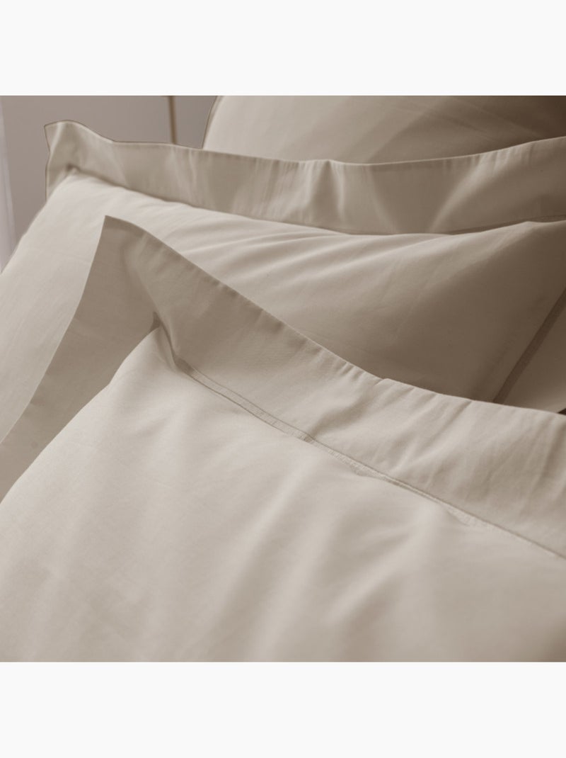 Taie d'oreiller - Coton Pur - 100% Percale de coton peigné Beige - Kiabi
