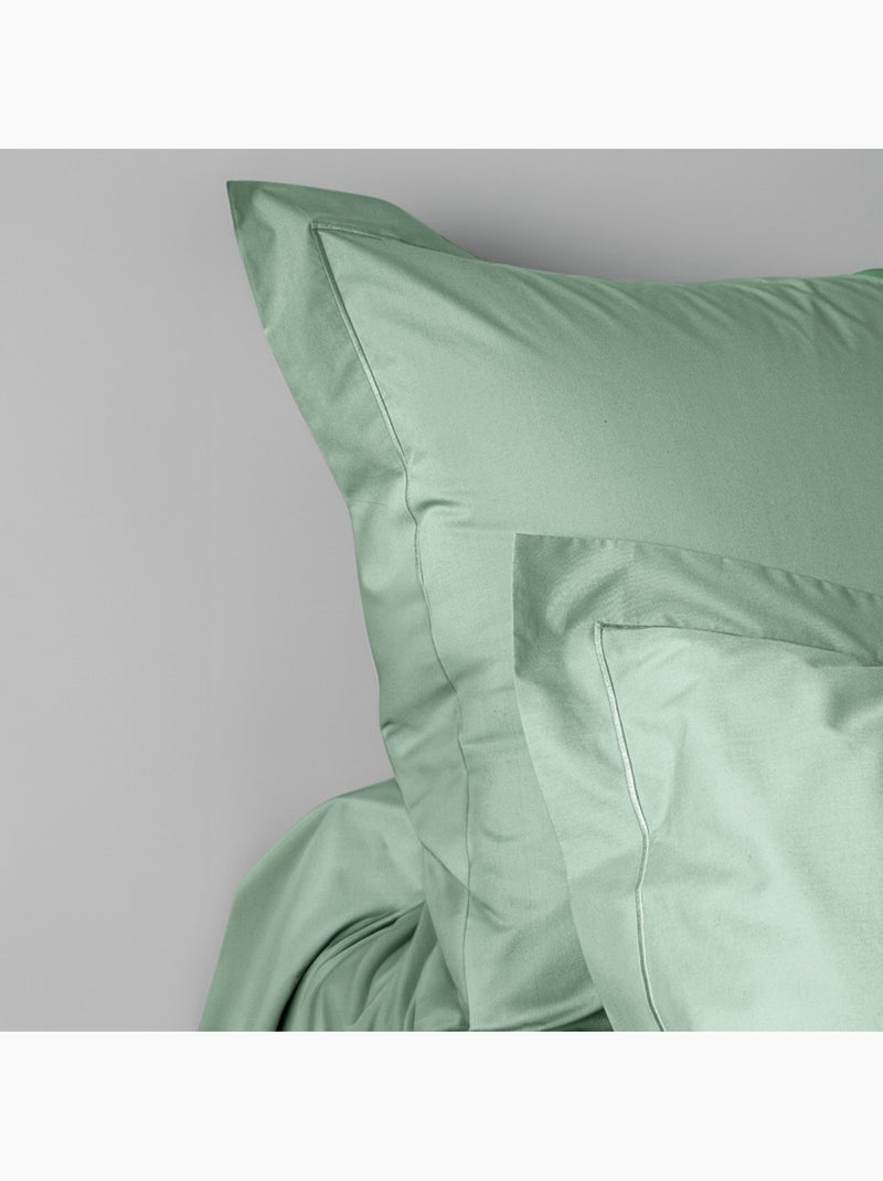 Taie d'oreiller - Coton Pur - 100% Percale de coton peigné Bleu céladon - Kiabi