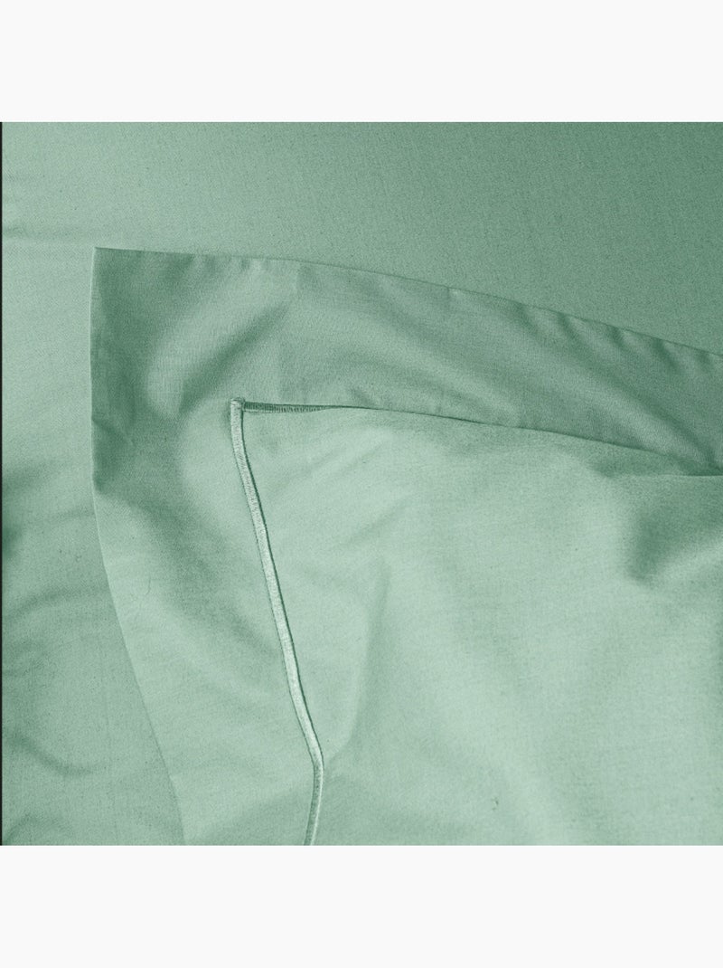 Taie d'oreiller - Coton Pur - 100% Percale de coton peigné Bleu céladon - Kiabi