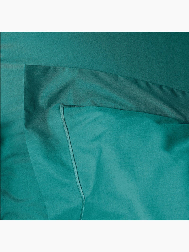 Taie d'oreiller - Coton Pur - 100% Percale de coton peigné Bleu paon - Kiabi
