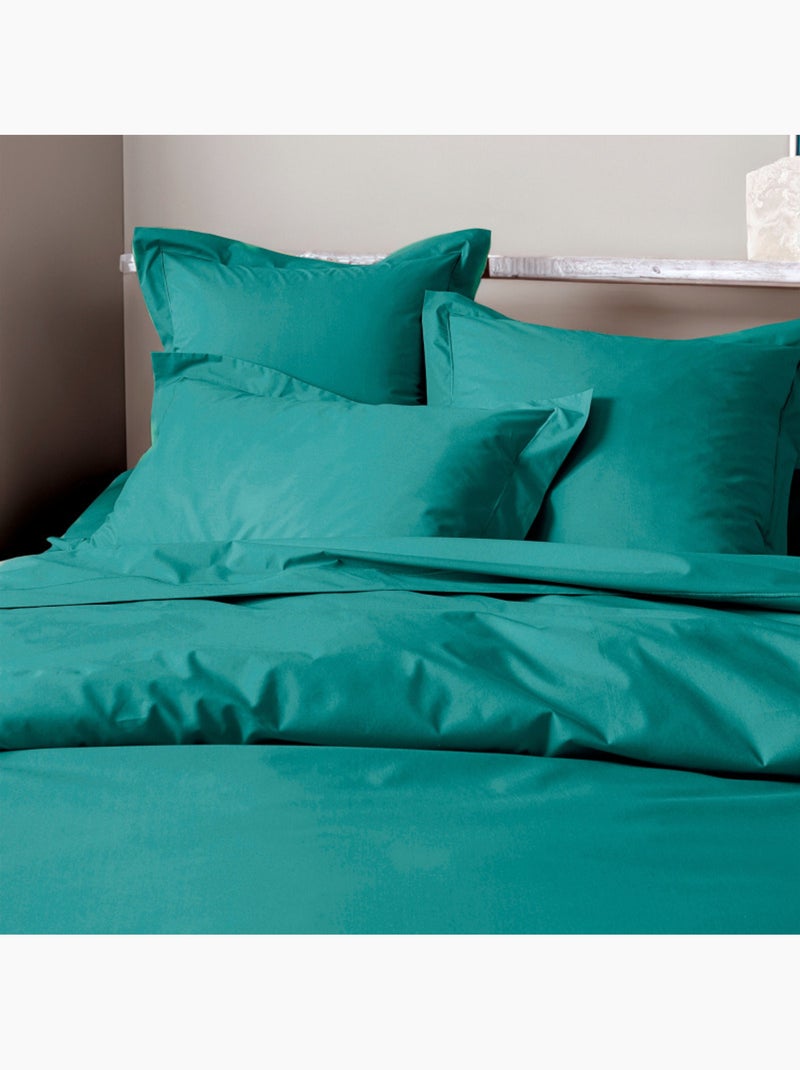 Taie d'oreiller - Coton Pur - 100% Percale de coton peigné Bleu paon - Kiabi