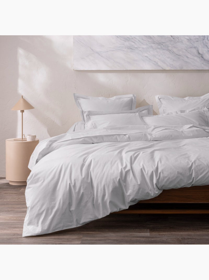 Taie d'oreiller - Coton Pur - 100% Percale de coton peigné Gris clair - Kiabi