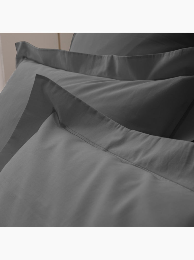 Taie d'oreiller - Coton Pur - 100% Percale de coton peigné Gris - Kiabi