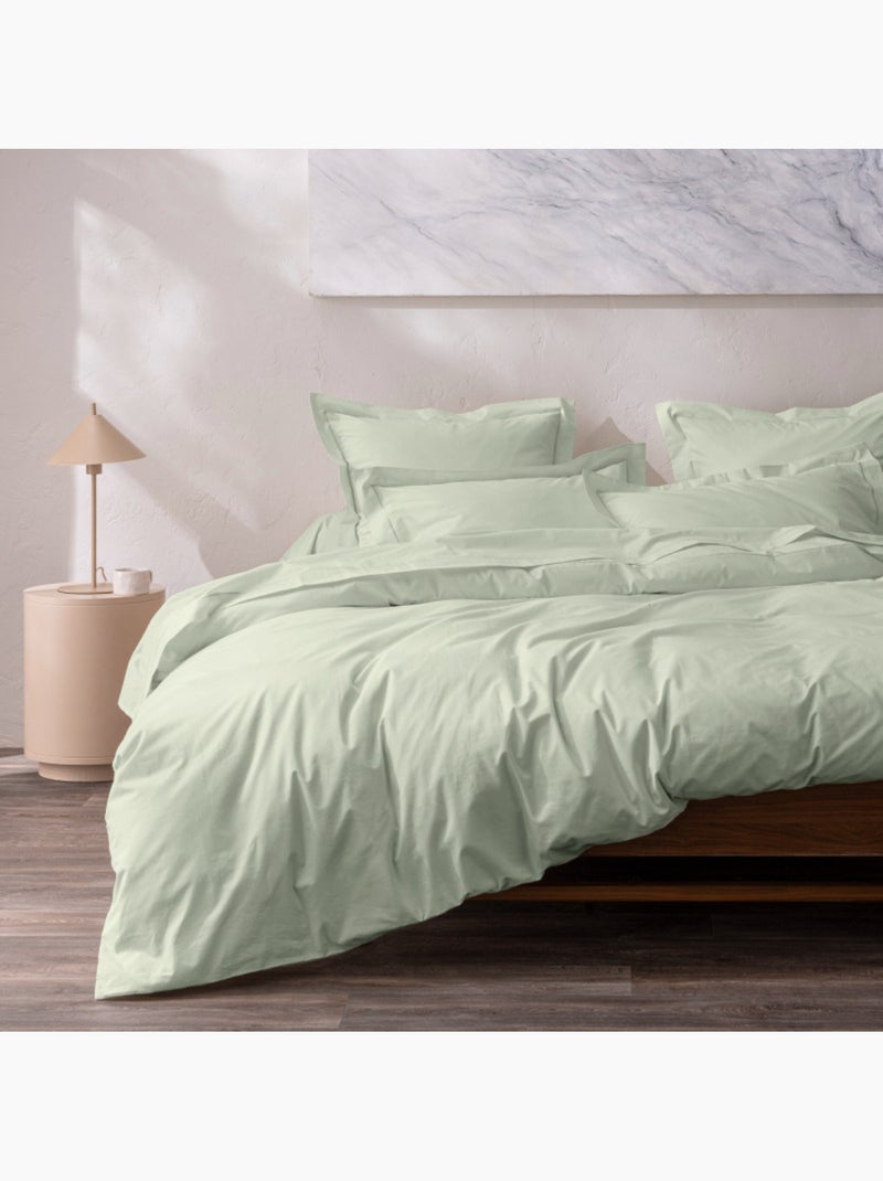 Taie d'oreiller - Coton Pur - 100% Percale de coton peigné Vert d'eau - Kiabi