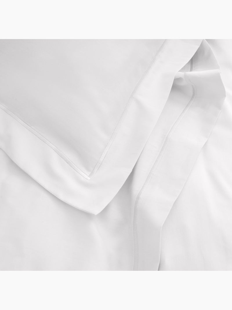 Taie d'oreiller - Coton Pur - 100% Satin de coton Peigné" / 120 fils/cm² Blanc - Kiabi