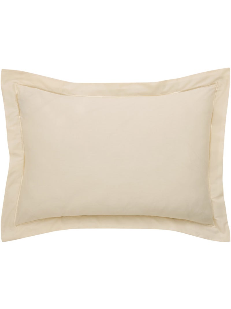 Taie d'oreiller - Coton Pur - 100% Satin de coton Peigné" / 120 fils/cm² Crème - Kiabi