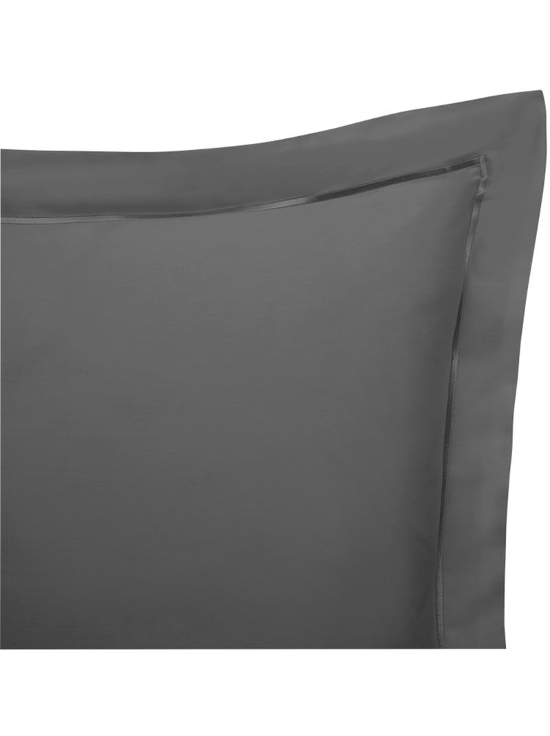 Taie d'oreiller - Coton Pur - 100% Satin de coton Peigné" / 120 fils/cm² Gris - Kiabi