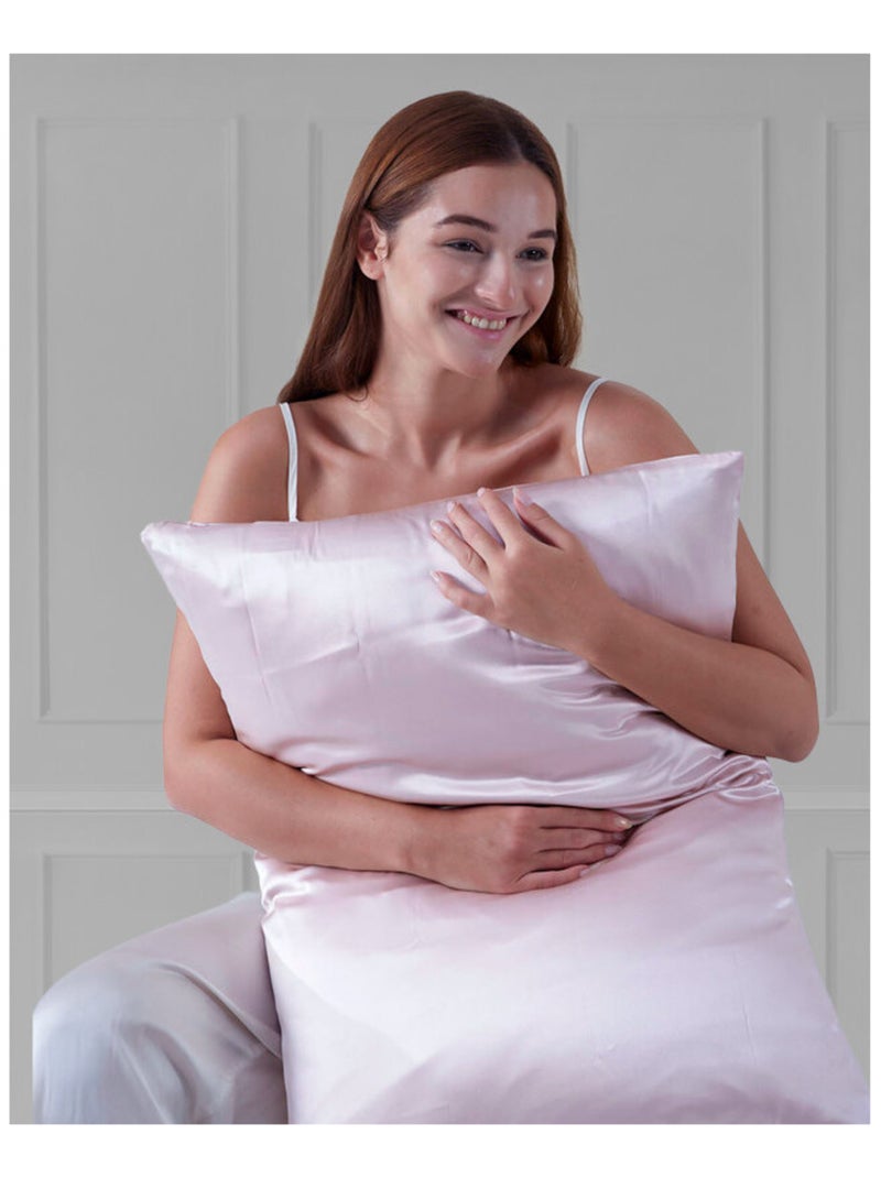 Taie d'oreiller - Coton Pur - Soie Rose - Kiabi