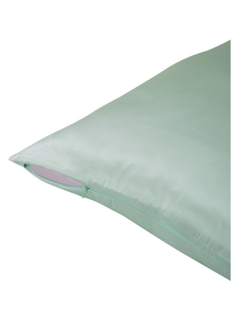 Taie d'oreiller - Coton Pur - Soie Vert clair - Kiabi