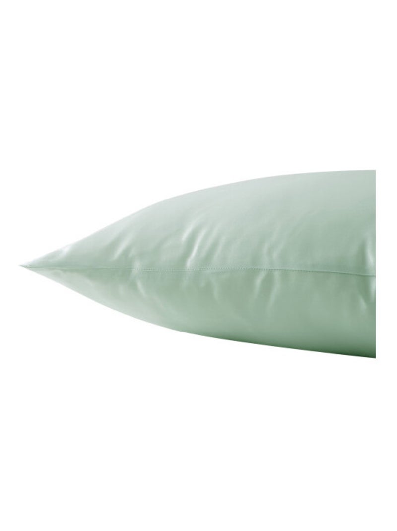Taie d'oreiller - Coton Pur - Soie Vert clair - Kiabi