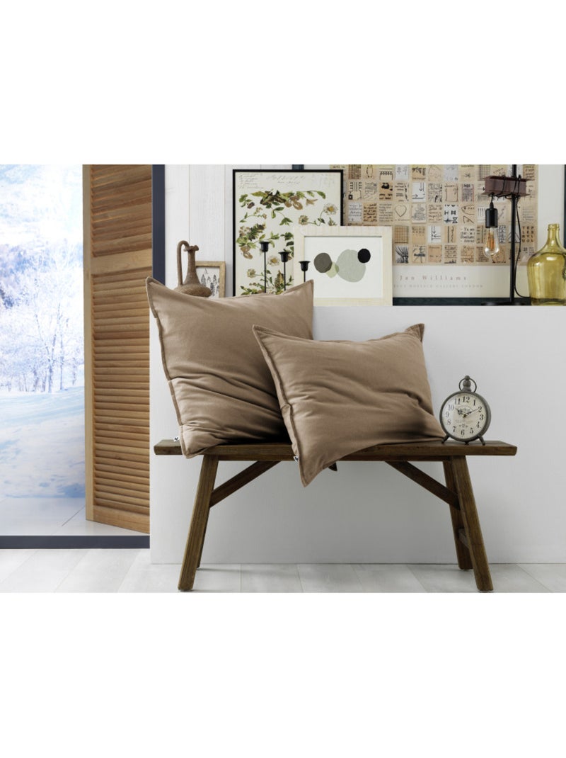 Taie d'oreiller - L'effet papillon - 100% Coton Beige - Kiabi