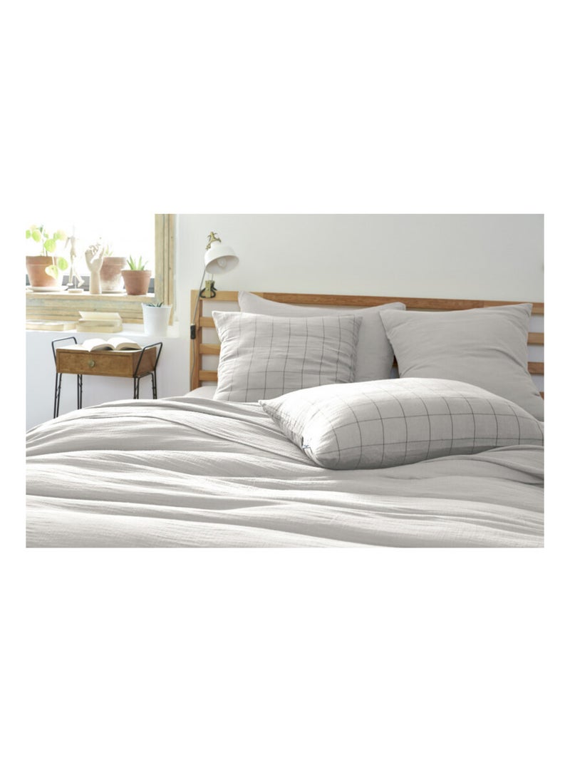 Taie d'oreiller - L'effet papillon - 100% gaze de coton 125 gr/m² Blanc cassé - Kiabi