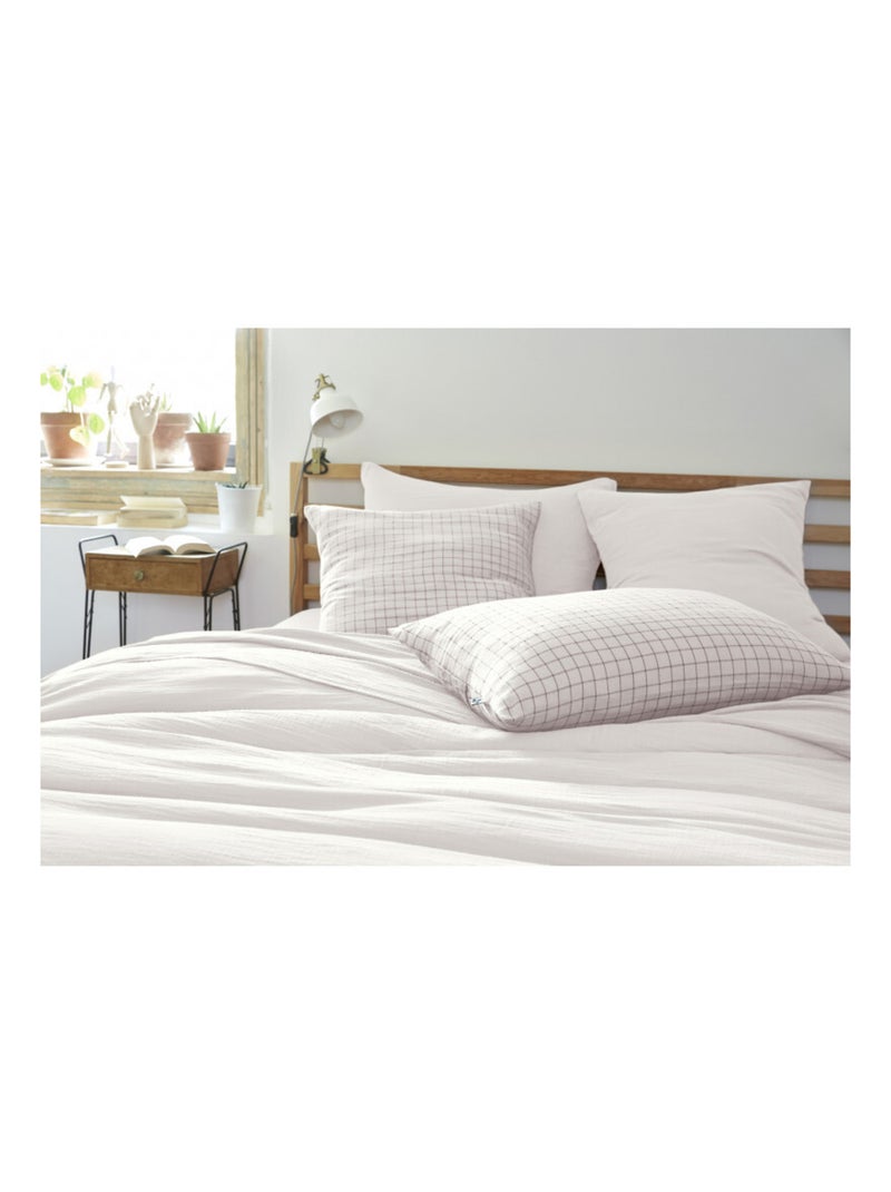 Taie d'oreiller - L'effet papillon - 100% gaze de coton 125 gr/m² Blanc Perlé - Kiabi