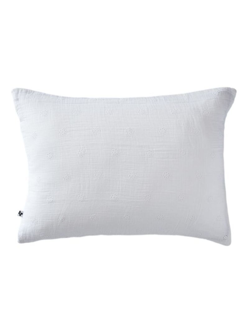 Taie d'oreiller - L'effet papillon - 100% gaze de coton 125 gr/m² Blanc Perlé - Kiabi