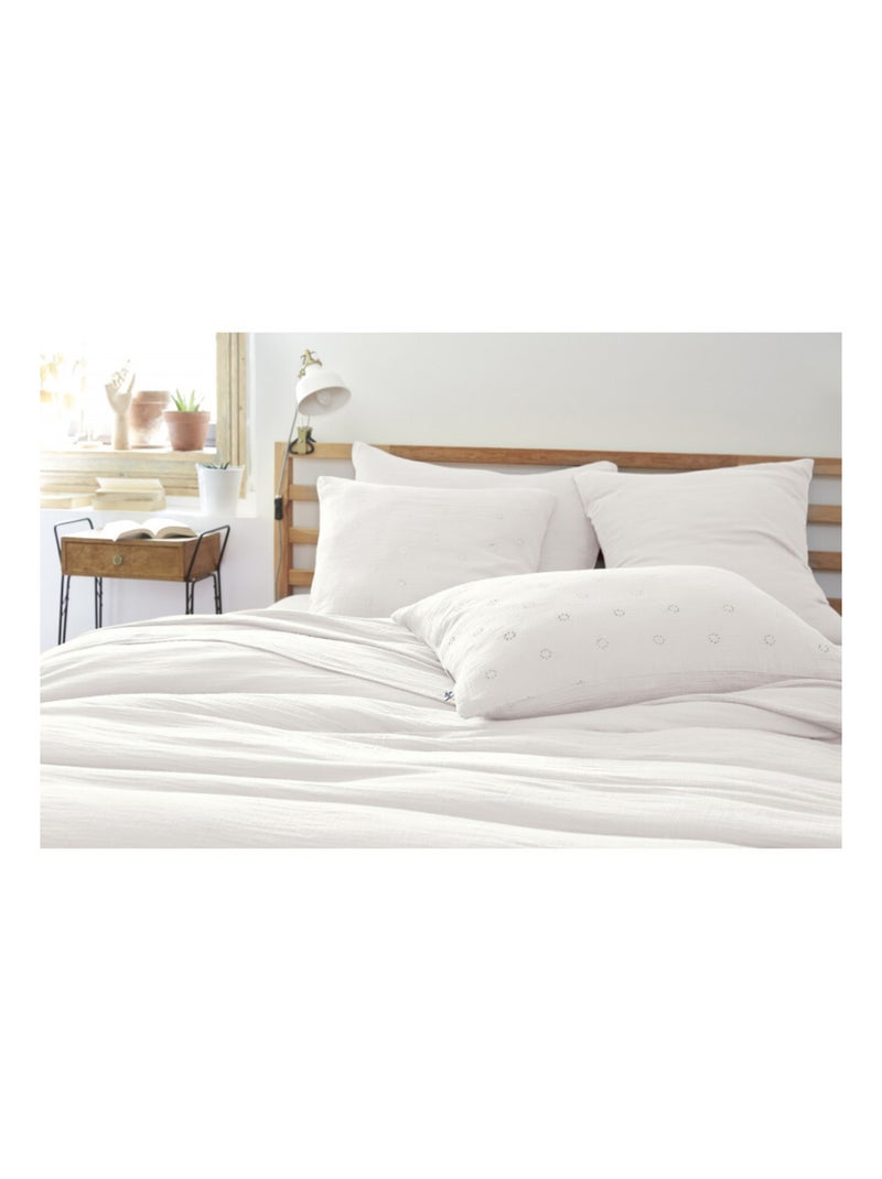 Taie d'oreiller - L'effet papillon - 100% gaze de coton 125 gr/m² Blanc Perlé - Kiabi