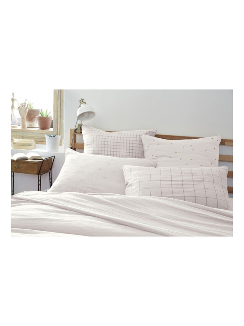 Taie d'oreiller - L'effet papillon - 100% gaze de coton 125 gr/m² Blanc Perlé - Kiabi