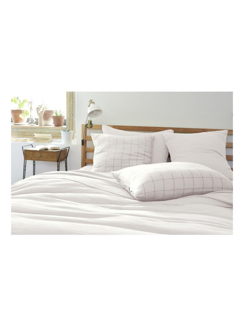 Taie d'oreiller - L'effet papillon - 100% gaze de coton 125 gr/m² Blanc Perlé - Kiabi