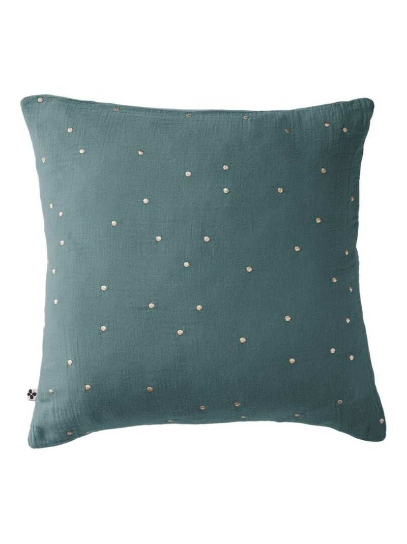 Taie d'oreiller - L'effet papillon - 100% gaze de coton 125 gr/m² Bleu canard - Kiabi
