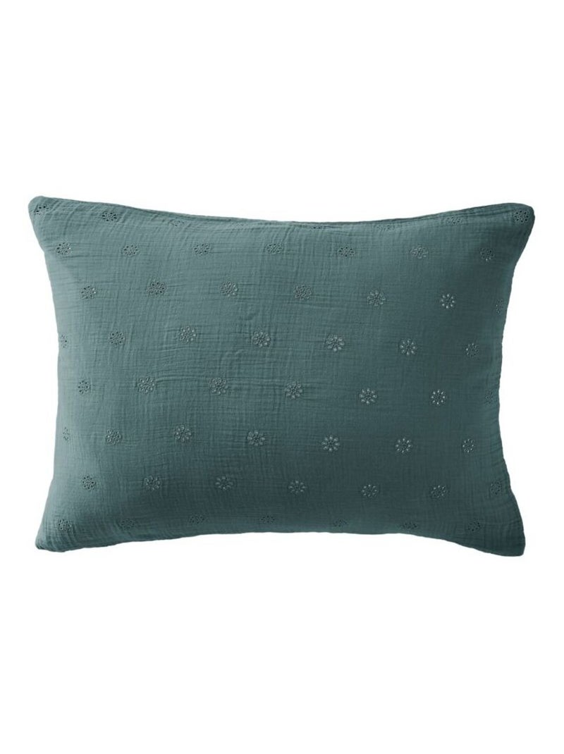 Taie d'oreiller - L'effet papillon - 100% gaze de coton 125 gr/m² Bleu - Kiabi
