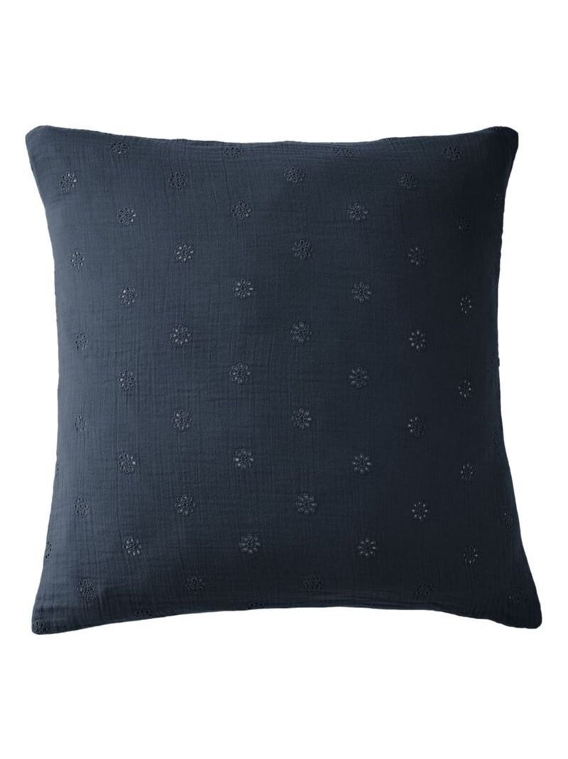 Taie d'oreiller - L'effet papillon - 100% gaze de coton 125 gr/m² Bleu nuit - Kiabi