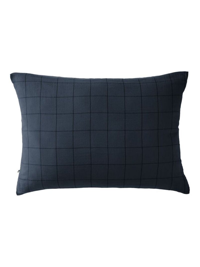 Taie d'oreiller - L'effet papillon - 100% gaze de coton 125 gr/m² Bleu nuit - Kiabi