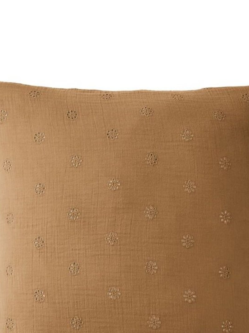 Taie d'oreiller - L'effet papillon - 100% gaze de coton 125 gr/m² Camel - Kiabi