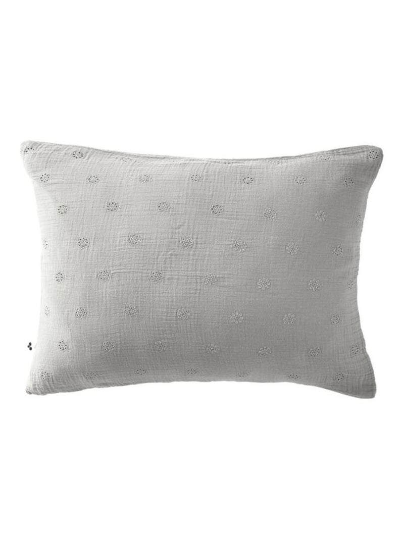 Taie d'oreiller - L'effet papillon - 100% gaze de coton 125 gr/m² Gris - Kiabi
